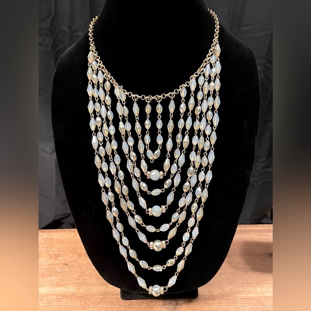 Milky crystal multi strand necklace *Host Pick* - Picture 2 of 5